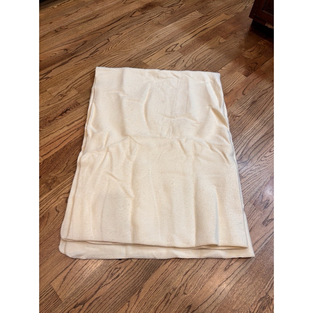 Vintage Ralph‎ Lauren Cream Blanket 66x90 Throw 100% Acrylic Made USA Ivory